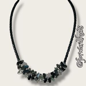 Bundle Sale 3 for $15 | Hematite Chip and Quartz Necklace – 16” with Barrel Clas